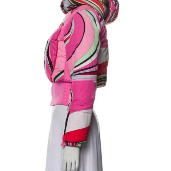 EMILIO PUCCI Colorblock Pattern Down Jacket ROSSIGNOL X - Picture 6 of 10